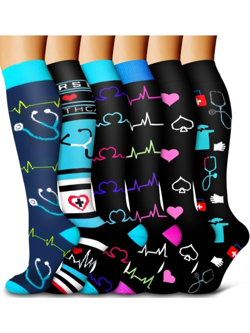 6 Pack Copper Compression Socks for Men & Women - Best Support for Running